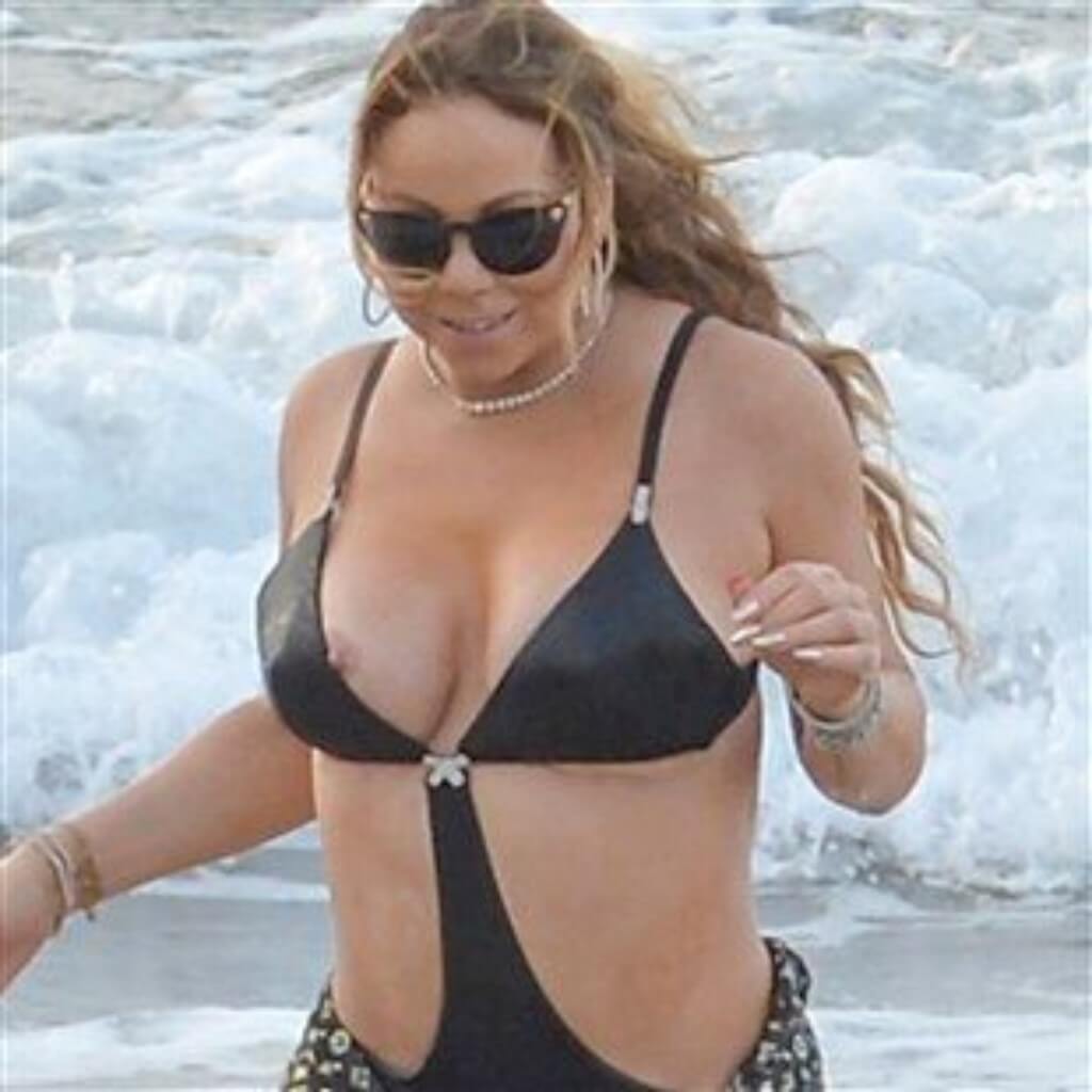 Perhaps the most intentional picture of Mariah Carey and her nudes. 